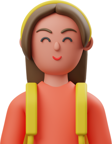 Girl Student 3D Icon