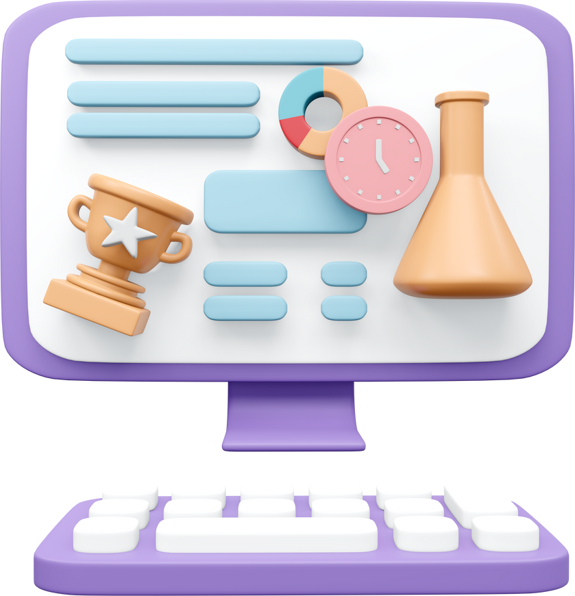 Study science lab report online 3d rendered model